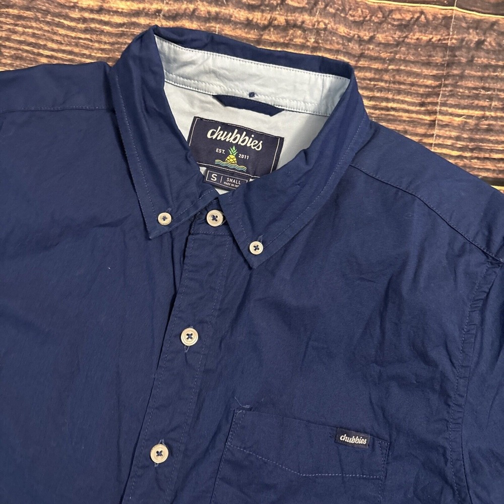 Chubbies Shirt Men's Small Short Sleeve Button Down Cotton Elastane Blend